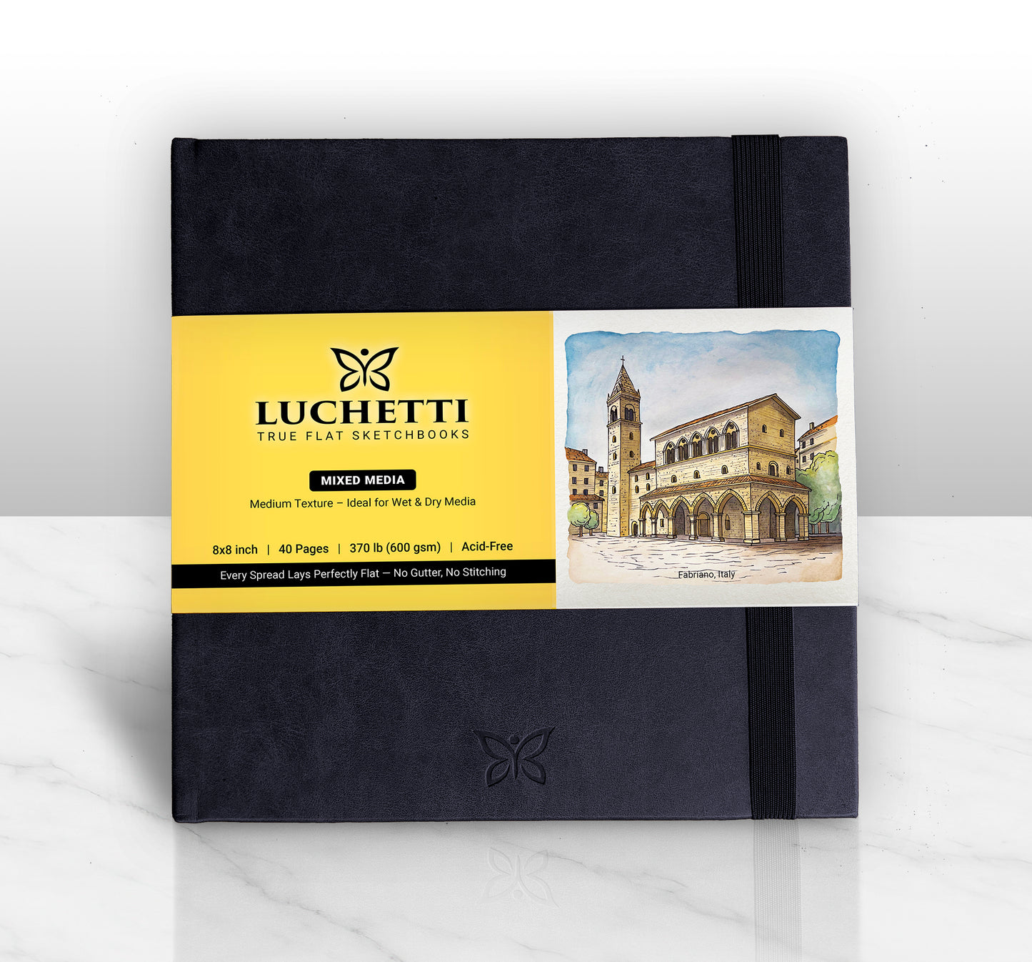 Luchetti True Flat Sketchbook™ – 8x8" – 40 Pages – 600gsm Mixed Media Paper